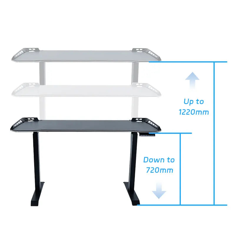 Apex Ergonomic LED Electric Gaming Desk