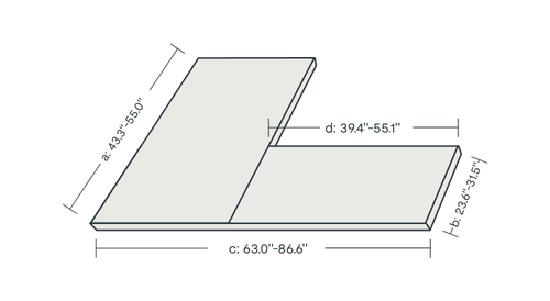 DIY L-Shaped Desktop  diagram