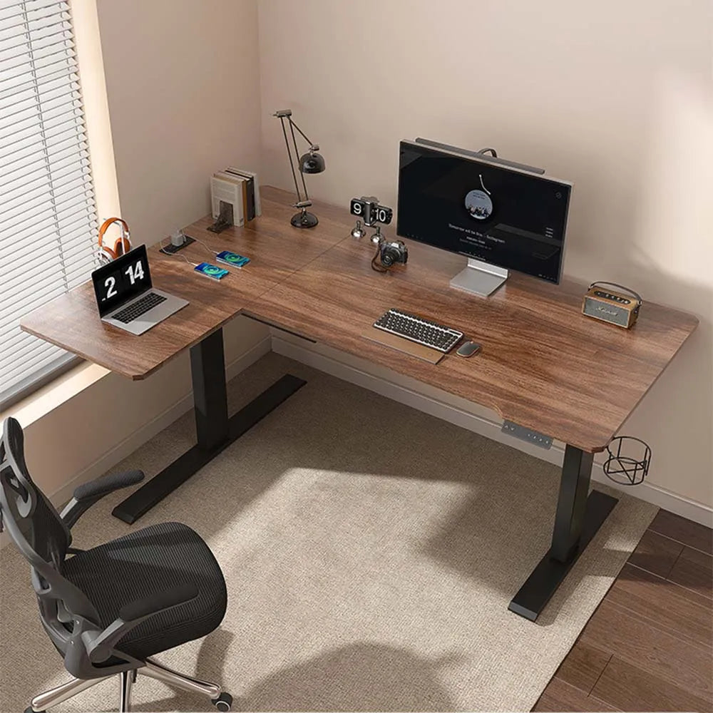 Apex Professional Dual Motor L-Shaped Standing Desk—Spacious Workspace