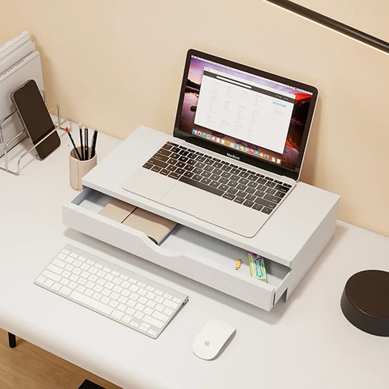 Apex Metal Monitor Stand with Storage Drawer – Desktop Organizer