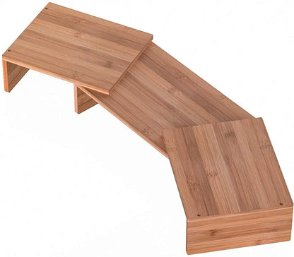 Apex Foldable Bamboo Monitor Stand Riser with Extendable Design
