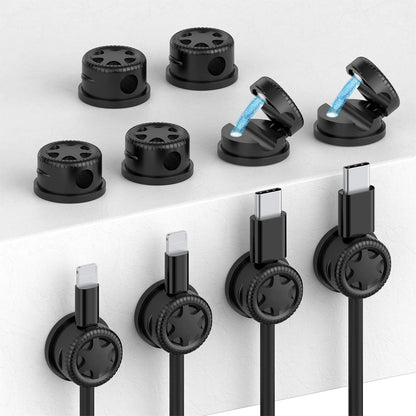 Apex Magnetic Silicone Cable Clips with Adhesive Base – Multi-Purpose Organizer