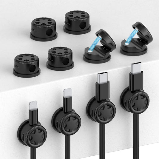 Apex Magnetic Silicone Cable Clips with Adhesive Base – Multi-Purpose Organizer