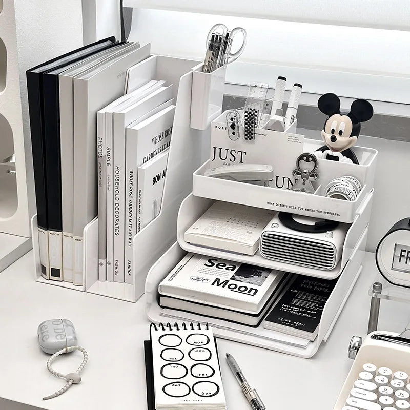 Apex Multifunctional Plastic Desktop Organizer – Stackable Storage Set