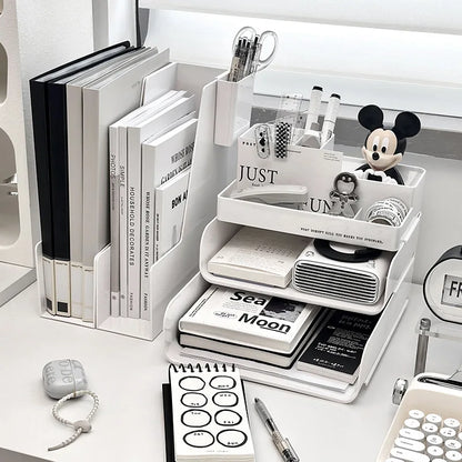 Apex Multifunctional Plastic Desktop Organizer – Stackable Storage Set