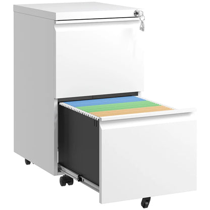 Apex Modern 2-Drawer Lockable Mobile Steel Filing Cabinet