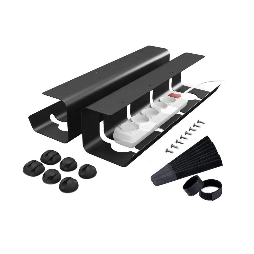 Apex Under Desk Steel Cable Management Tray with Side Rails