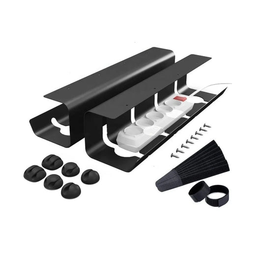 Apex Under Desk Steel Cable Management Tray with Side Rails