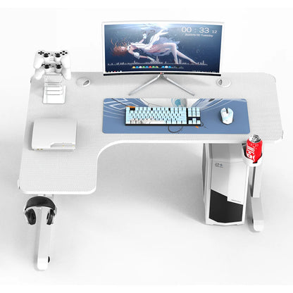 Apex Premium L-Shaped Gaming Desk with RGB LED Lighting and Wireless Charging