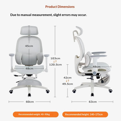 High Back Mesh Office Chair with 3-Zone Lumbar Support