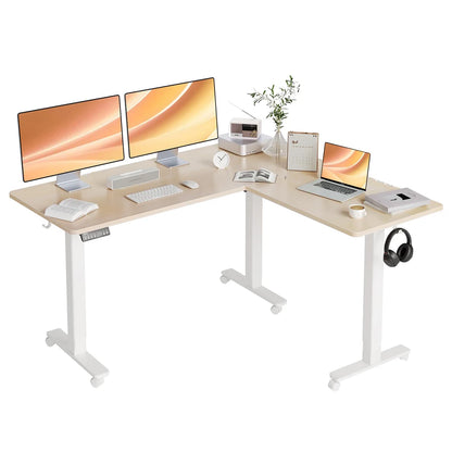 Apex Elite Tri-Motor L-Shaped Gaming Standing Desk—330LB Capacity