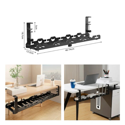 Apex Height Adjustable Under Desk Cable Management Rack – No-Drill Design
