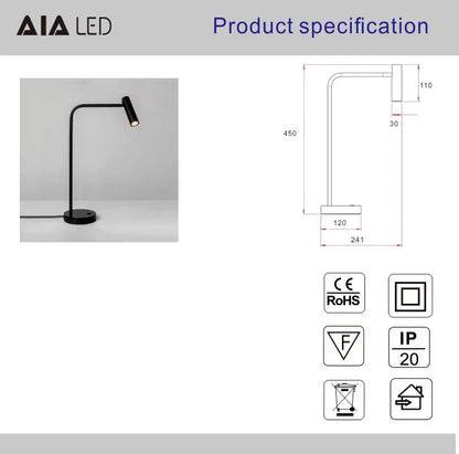 Apex Modern Adjustable LED Table Lamp