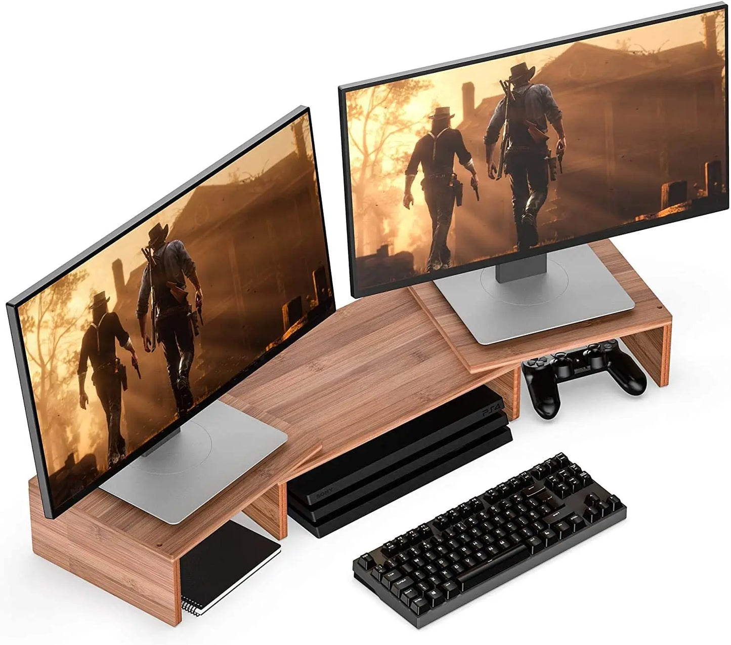 Apex Foldable Bamboo Monitor Stand Riser with Extendable Design