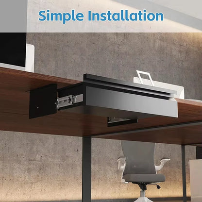 Apex Metal Under Desk Sliding Drawer – 18" Carbon Steel Storage Unit