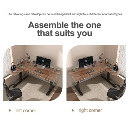 Apex Professional Dual Motor L-Shaped Standing Desk—Spacious Workspace