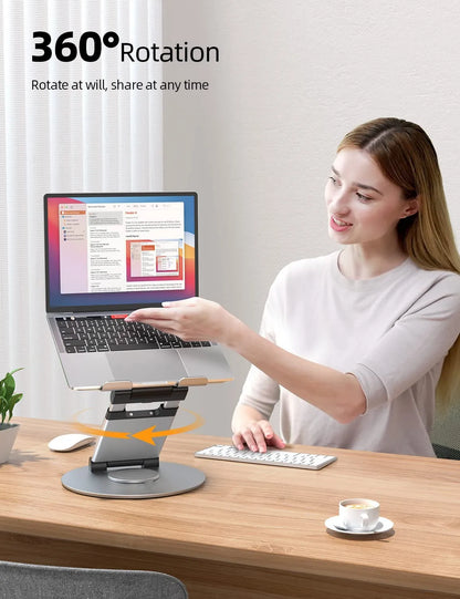 Apex Height-Adjustable 360° Rotating Aluminum Laptop Stand