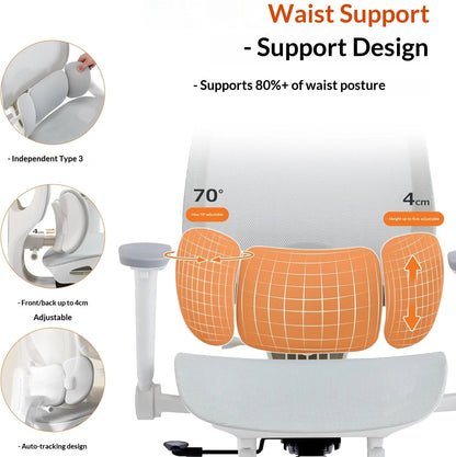 High Back Mesh Office Chair with 3-Zone Lumbar Support
