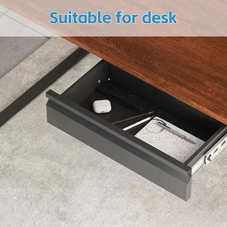 Apex Metal Under Desk Sliding Drawer – 18" Carbon Steel Storage Unit