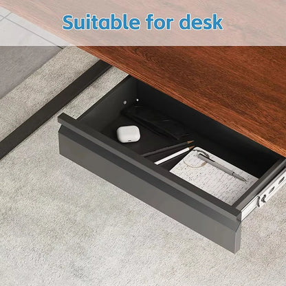 Apex Metal Under Desk Sliding Drawer – 18" Carbon Steel Storage Unit
