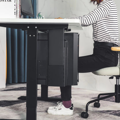 Apex Adjustable Under Desk CPU Holder – Steel Mount for Computer Towers