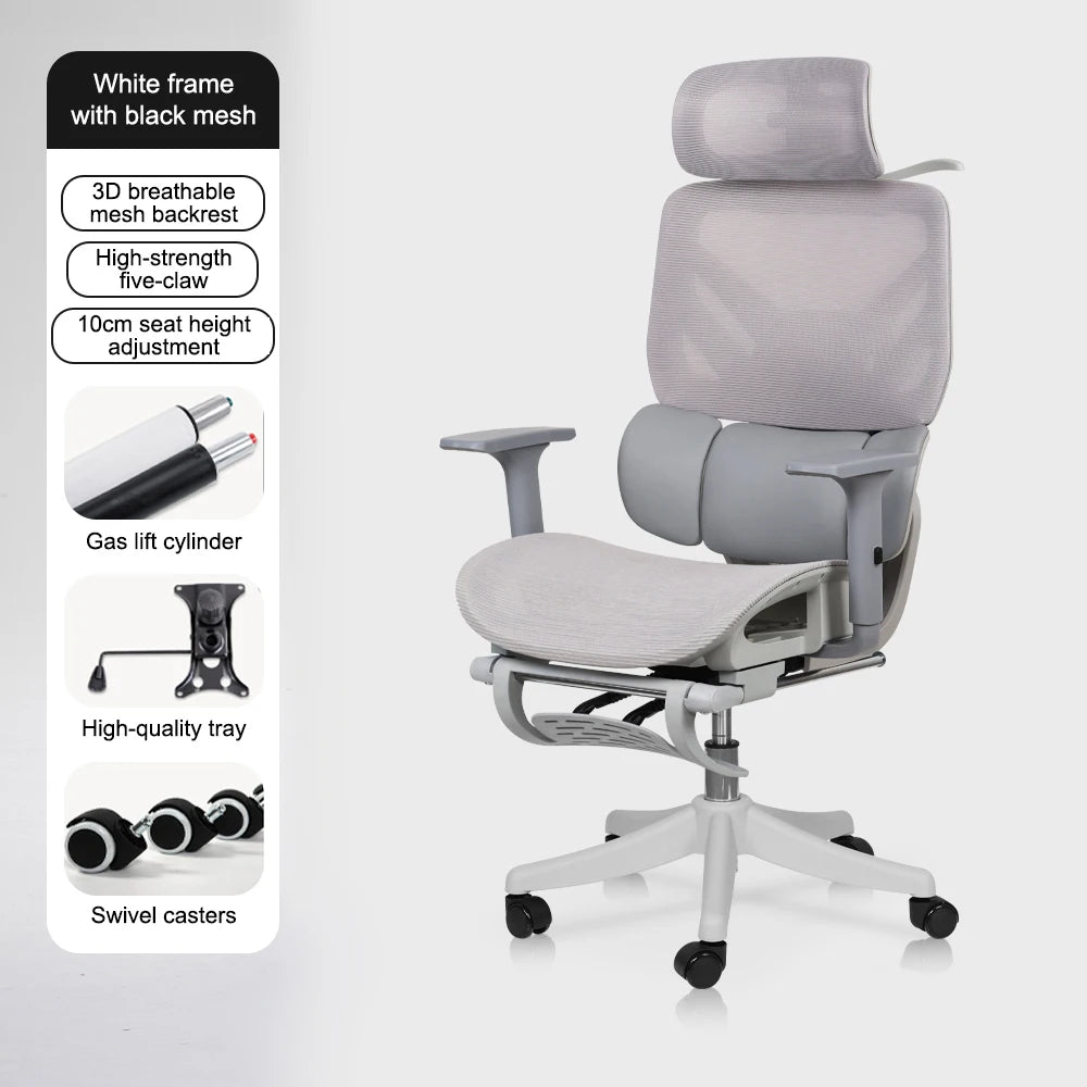 Apex Ergonomic High Back Office Chair with Footrest & Adjustable Headrest