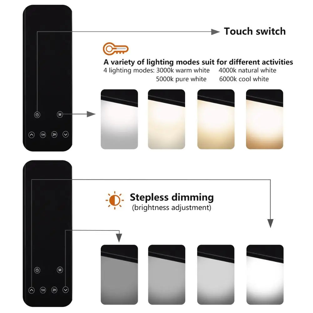 Apex Adjustable Aluminum LED Desk Lamp – Stepless Dimming Task Light