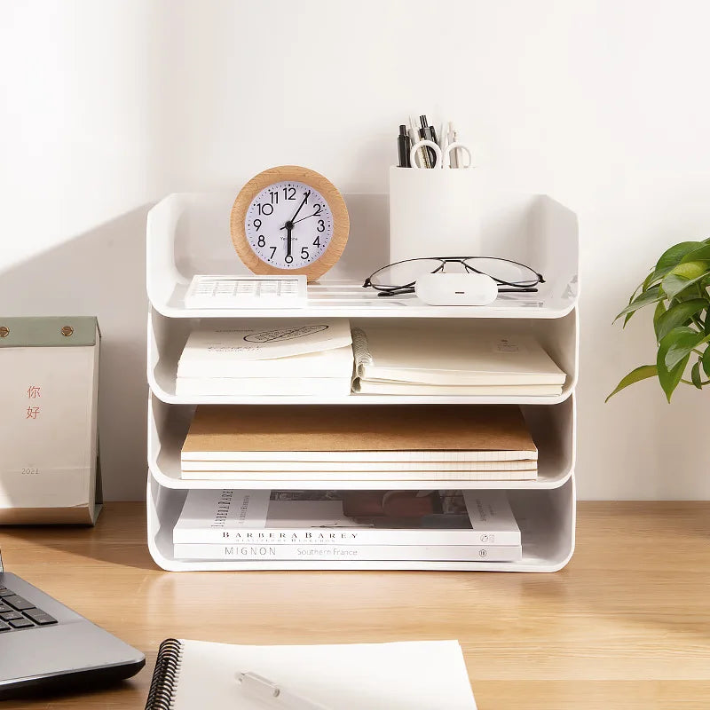 Apex Stackable Transparent PET Desk Organizer – File & Stationery Storage