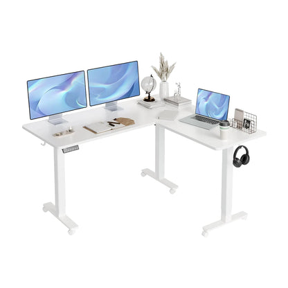 Apex Elite Tri-Motor L-Shaped Gaming Standing Desk—330LB Capacity