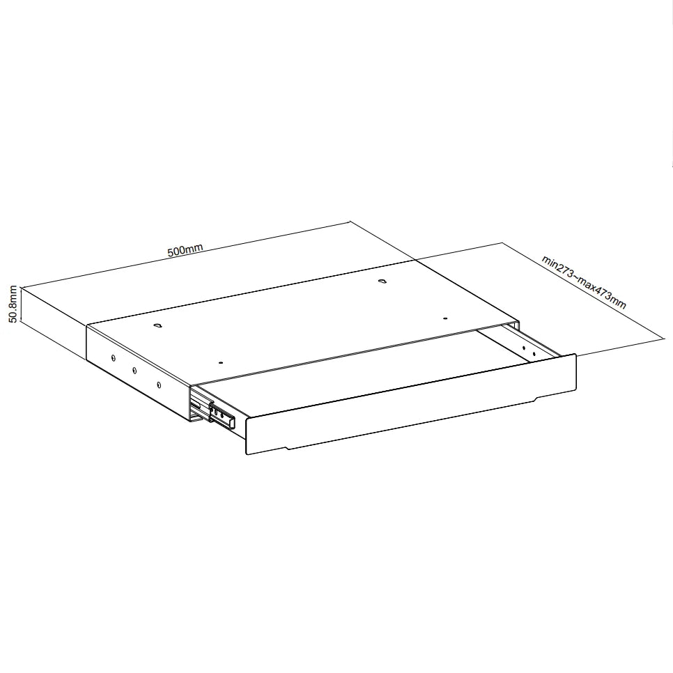 Apex Metal Under Desk Drawer Organizer – Slim Single Slide-Out Storage