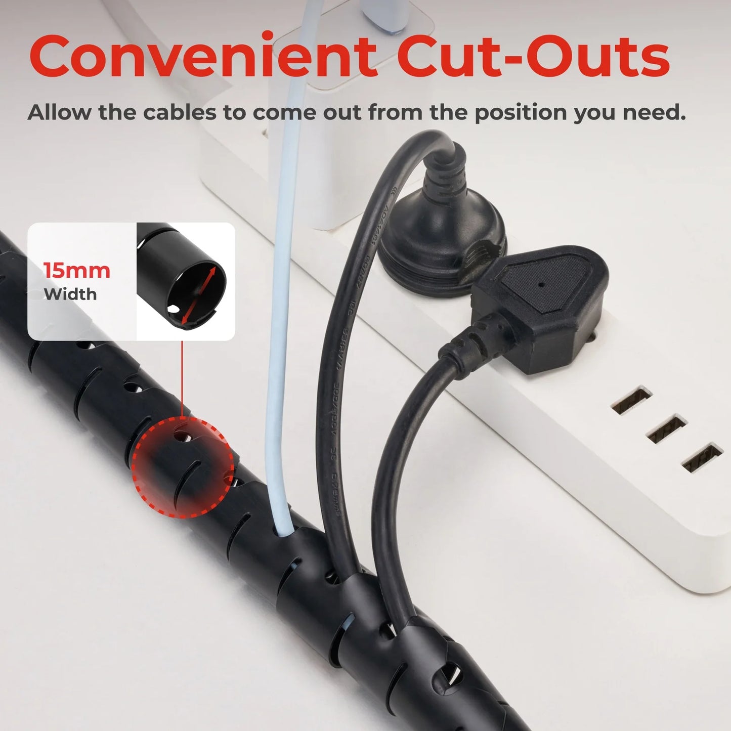 Apex Coiled Cable Sleeve Organizer – Flexible & Expandable Wire Protector