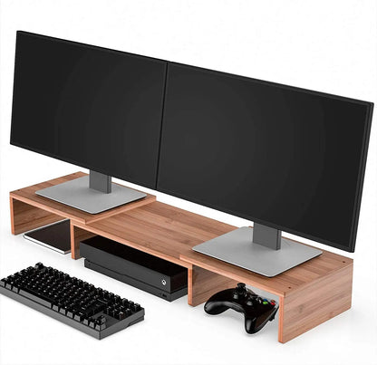 Apex Foldable Bamboo Monitor Stand Riser with Extendable Design