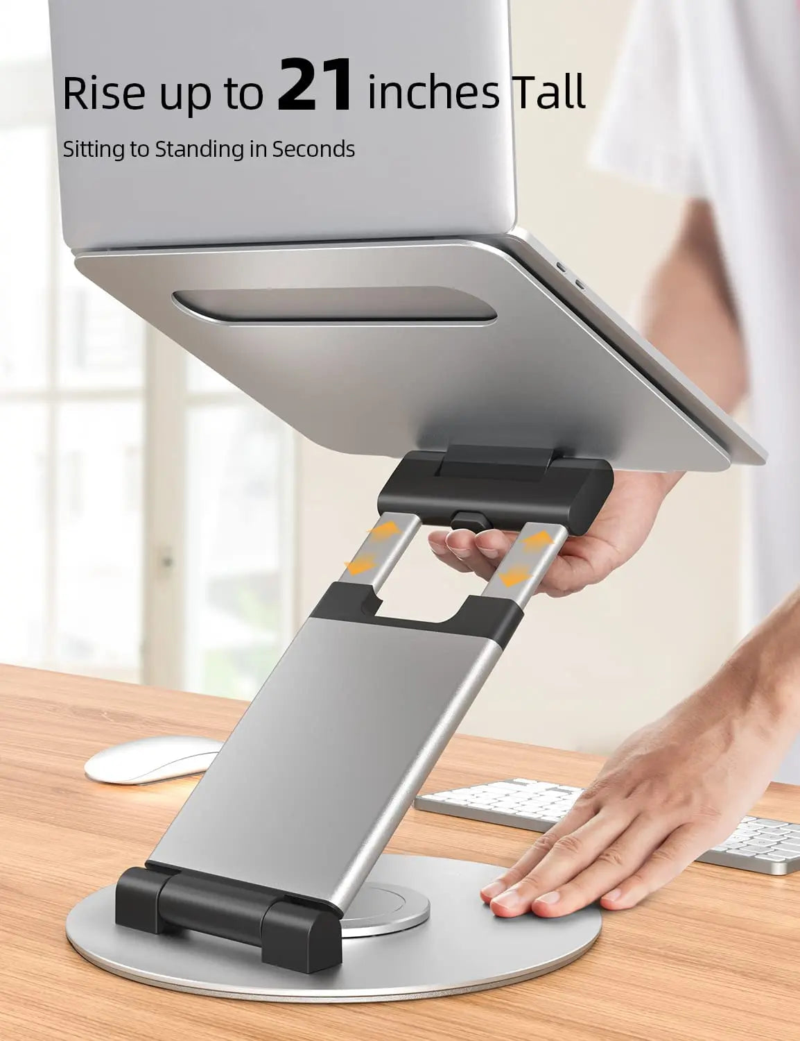Apex Height-Adjustable 360° Rotating Aluminum Laptop Stand