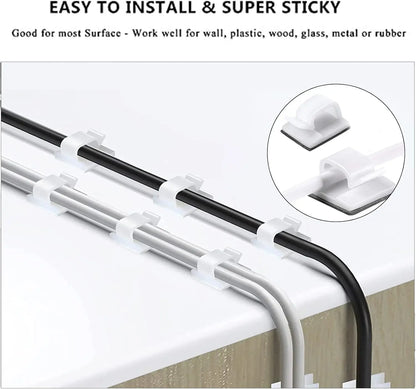 Apex Cable Management Organizer Kit – 10 Reusable Clips, 2 Rolls Velcro & 100 Zip Ties