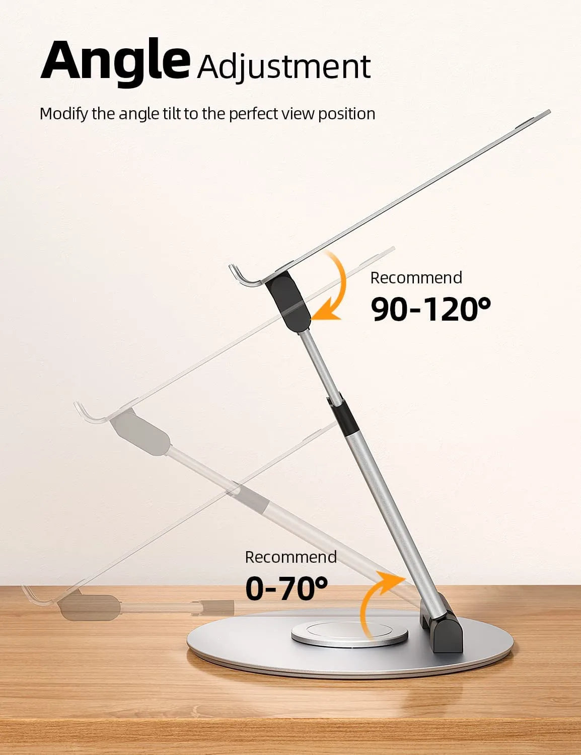 Apex Height-Adjustable 360° Rotating Aluminum Laptop Stand