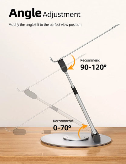 Apex Height-Adjustable 360° Rotating Aluminum Laptop Stand