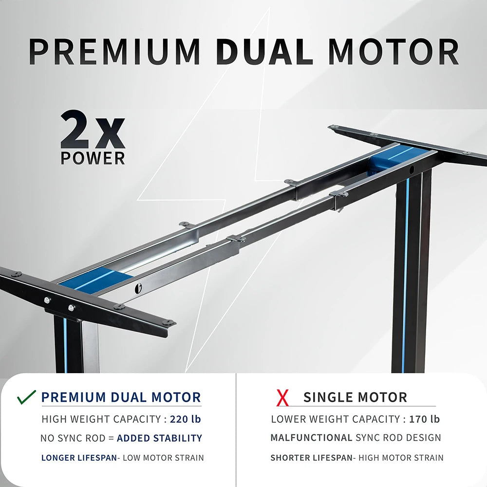 Apex Elite Dual Motor Electric Standing Desk—Premium Height Adjustment