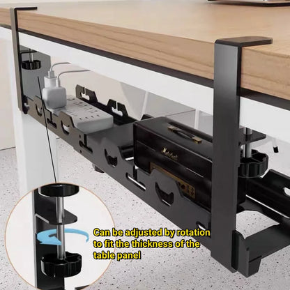 Apex Height Adjustable Under Desk Cable Management Rack – No-Drill Design