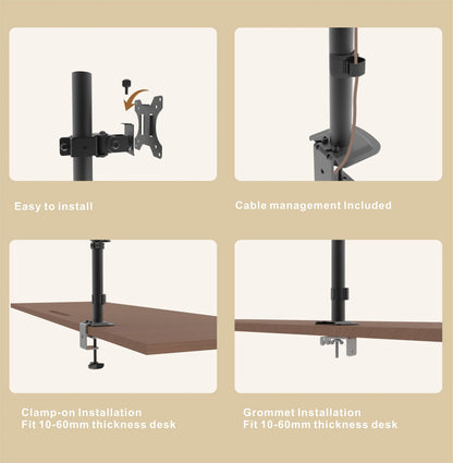 Apex Adjustable Desk Monitor Stand for 15–32" LCD Screens