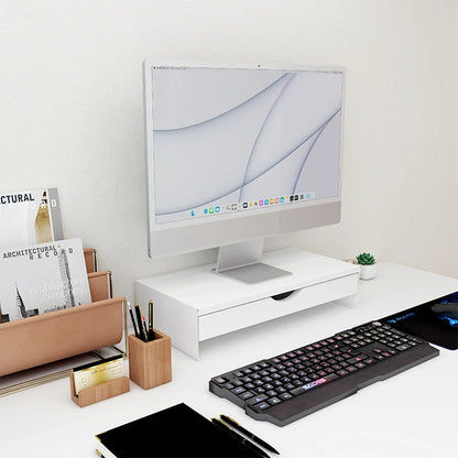 Apex Metal Monitor Stand with Storage Drawer – Desktop Organizer