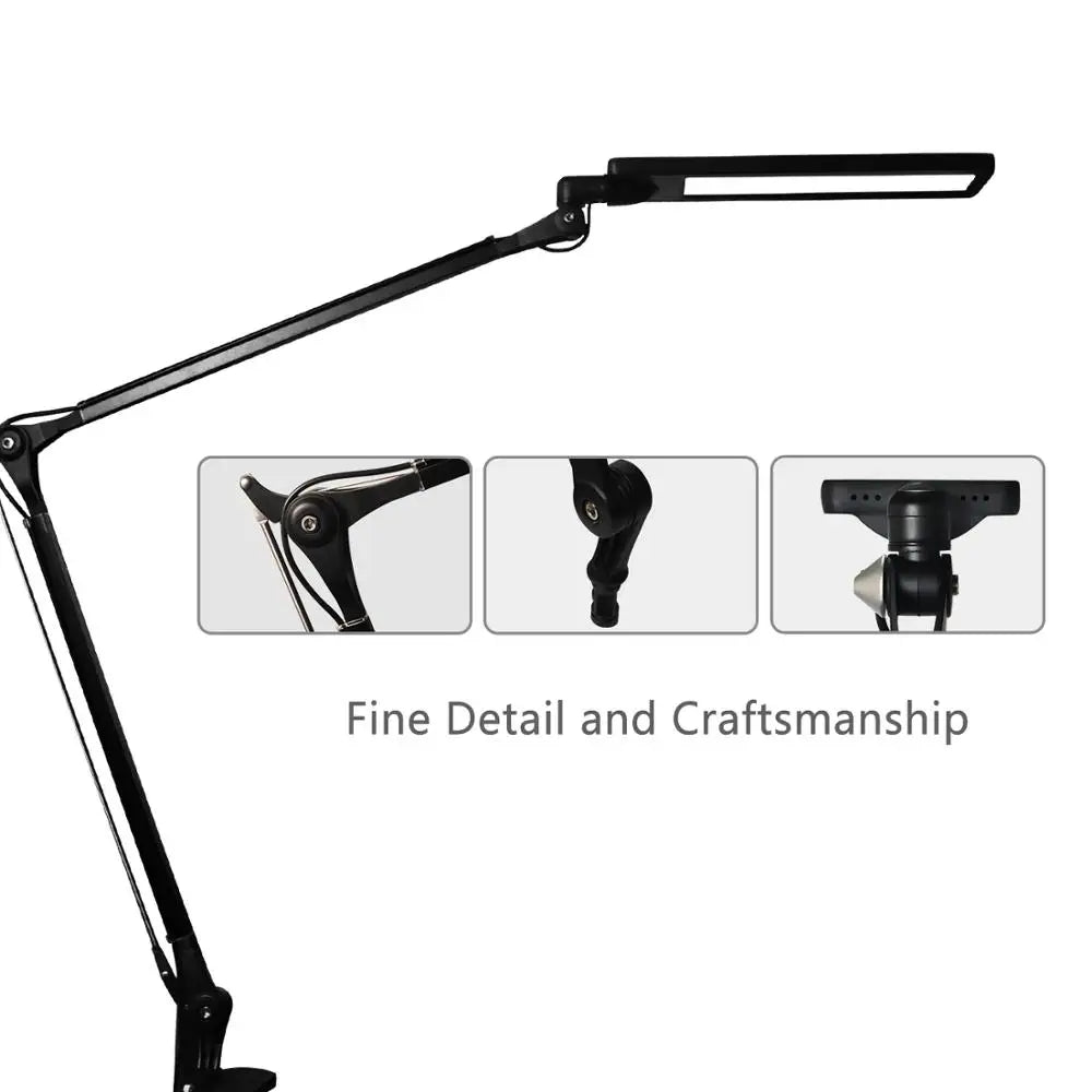 Apex Adjustable Aluminum LED Desk Lamp – Stepless Dimming Task Light