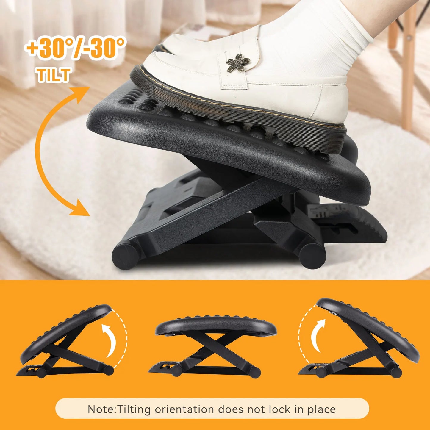 Apex Adjustable HIPS Plastic Massage Footrest Under Desk