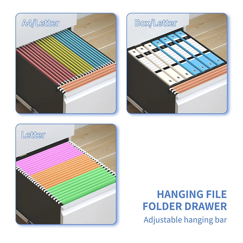 Apex Modern 2-Drawer Lockable Mobile Steel Filing Cabinet