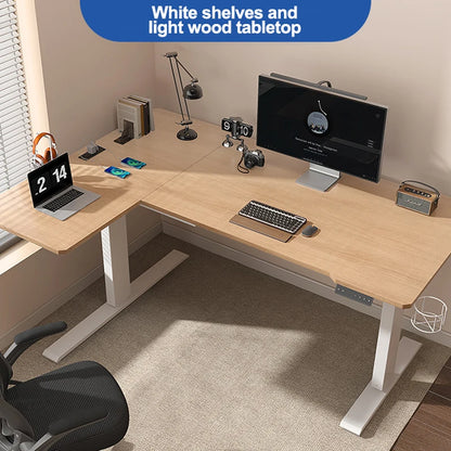 Apex Professional Dual Motor L-Shaped Standing Desk—Spacious Workspace