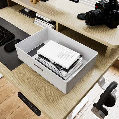 Apex Modular L-Shaped Standing Desk with Integrated File Drawers