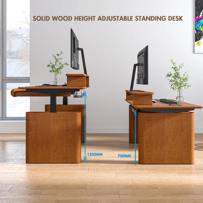 Apex Premium Solid Wood Standing Desk with Extendable Dual Motor Frame
