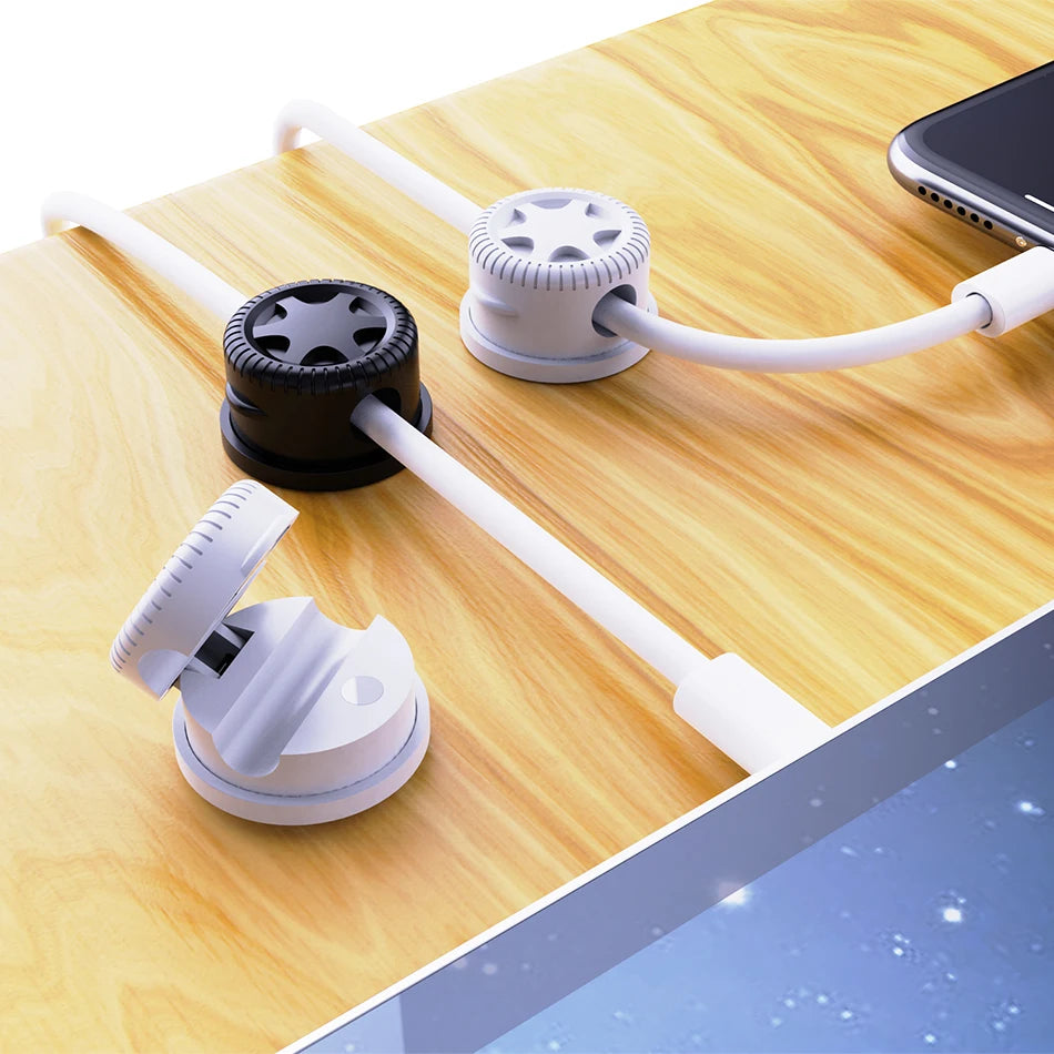 Apex Magnetic Silicone Cable Clips with Adhesive Base – Multi-Purpose Organizer