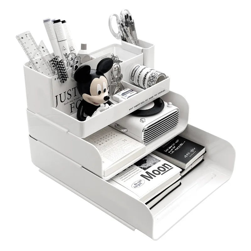 Apex Multifunctional Plastic Desktop Organizer – Stackable Storage Set