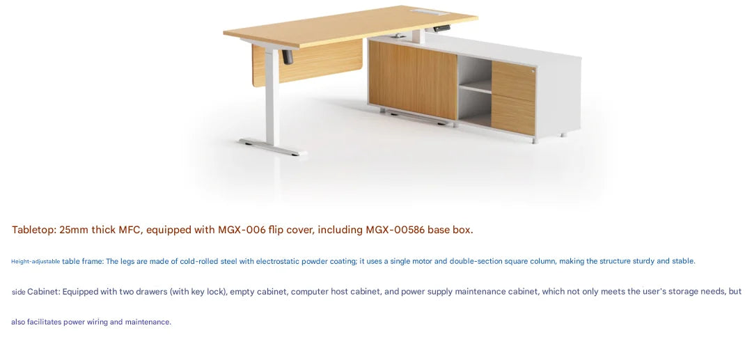 Apex Luxury Executive L-Shaped Standing Desk with Manager Storage