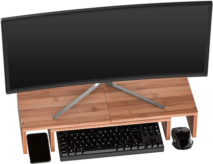 Apex Foldable Bamboo Monitor Stand Riser with Extendable Design